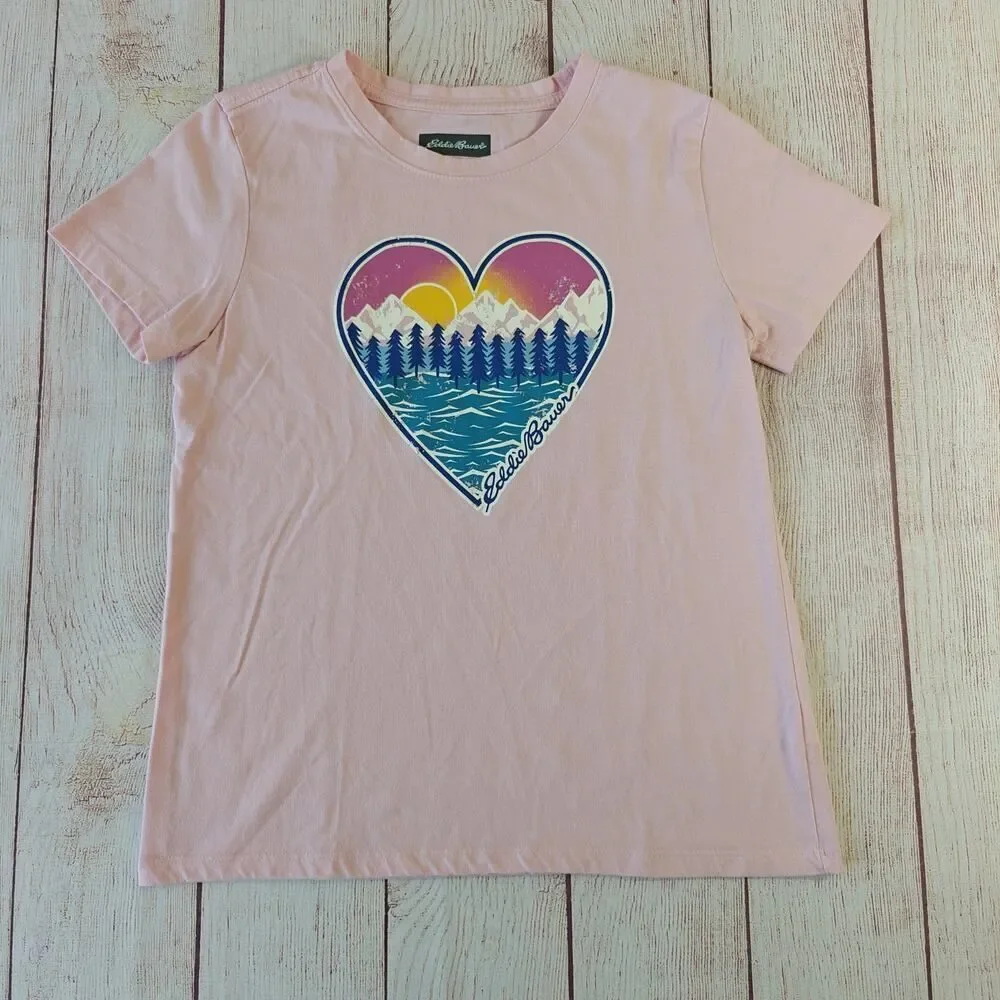 Eddie Bauer pink graphic tee & confetti legging set sz L(14/16)